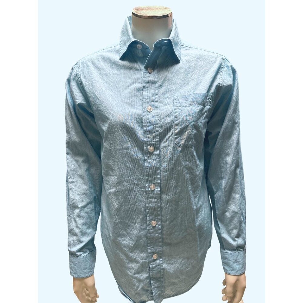 Class Club Boys Light Blue Button Up Long Sleeve Shirt Size 14